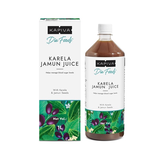 [BRSWKHY3AUMRKFDJ] Kapiva Karela Jamun Juice | Helps Control Blood Sugar Level and Lower Bad Cholesterol | Diabetic Care (1L)