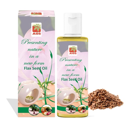[BRSWKHYQCN7B22LG] AOS Products 100% Pure Flax Seed Oil for Weight Loss, Hair Fall Control, Improve Skin Tone - 200 ml