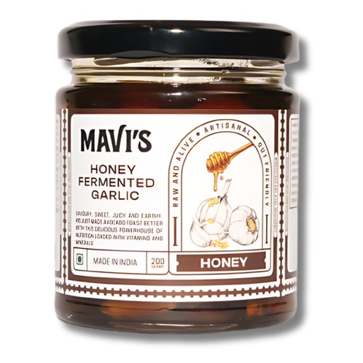 [BRSRAFQ5CEMQOHY3] MAVI's Honey Fermented Garlic | 4 Month Fermented | Organic Garlic Pods and Wild Raw Honey | No Preservatives, Artificial Flavour, Colour or Sweetener | 200g | Pack of 1