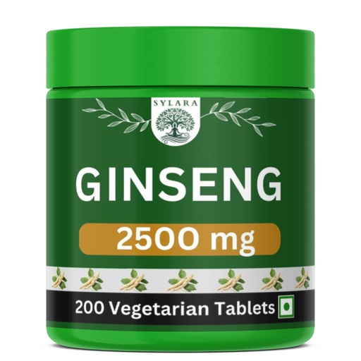 [BRSREAQRBB5RGFDD] Sylara Ginseng Tablets - 2500 mg - Triple Ginseng -200 Capsules for Men and Women (Siberian, Korean Panax Red and American Ginseng)