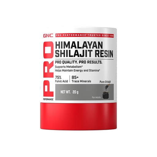 [BRSREBICBUBB4GTF] GNC Pro Performance Himalayan Shilajit Resin | Over 75% Fulvic Acid | 85+ Minerals | Natural Energy, Stamina & Vitality Support | 100% Natural & Ayurvedic | NABL certified Lab Tested | 400mg Dose | 20g Resin