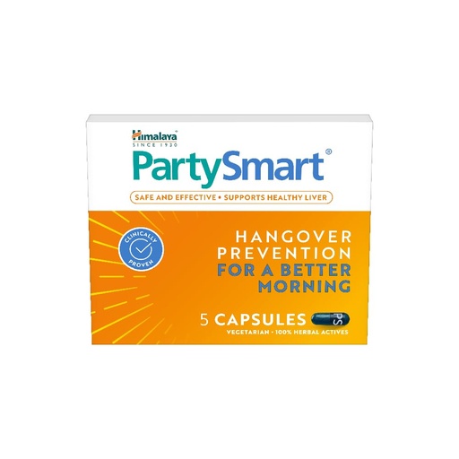 [BRSWGZTQBV7WC3LX] Himalaya PartySmart, 5 capsules |Prevents hangover & helps support liver. Herbal solution, safe, effective & clinically proven