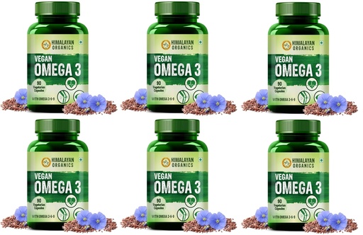 [BRSRYZIEPMCROAL7] Himalayan Organics Plant-Based Omega 3 6 9 Supplement – Bulk Wholesale Pack for Muscle, Bone & Skin – 6 x 90 Veg Capsules (540 Total)
