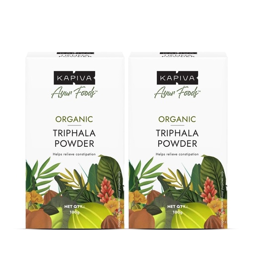 [BRSRAAQCARYRMF37] Kapiva Organic Triphala Powder 100g (Pack of 2) | Helps Relieve Constipation | Promotes Gut Health | Ayurvedic Digestive Support | Triphala Churna