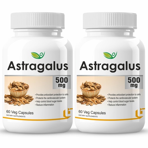 [BRSWGAAZBYIGAFD5] Biotrex Nutraceuticals Astragalus 500mg Supplement | Heart & Kidney Health | Immunity Booster & Adaptogen | Antioxidant | Enhances Strength & Atheletic Performance | 60 Veg Capsules. (Pack of 2)