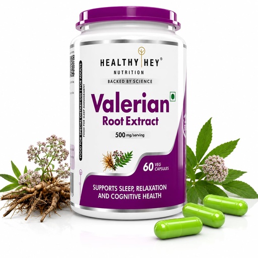 [BRSRAYANOR6WGH3B] HealthyHey Nutrition Valerian Root Extract - 60 Vegetable Capsules