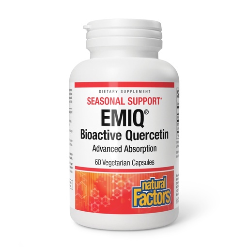 [BRSWIGIHBQPGKGDY] Natural Factors Bioactive Quercetin EMIQ - Immunity Support Supplement with Vitamin C - Quercetin for Upper Respiratory & Heart Health - 60 Vegetarian Capsules (60 Servings)