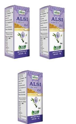 [BRSRAGA3AF6W2EY4] Sansu Alsi Oil (Flax Seed Oil100ml) (Pack of 3)