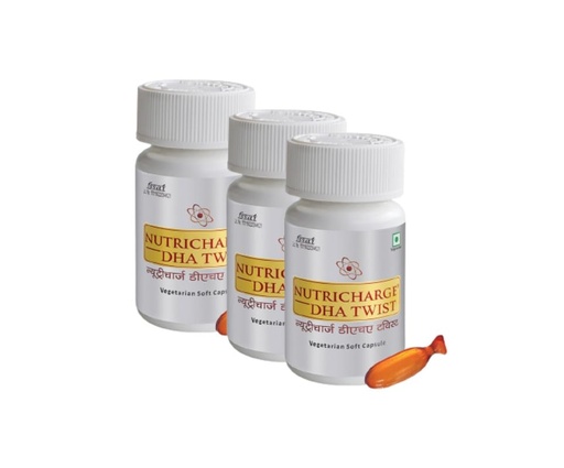 [BRSROBQBCIHQG2TB] Nutricharge DHA Twist Plant Based DHA For Kids (Pack Of 3)