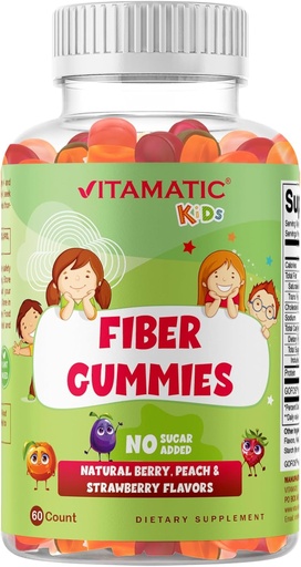 [BRSROY36CANQACI7] Vitamatic Kids Prebiyotik Fiber Gummies – Ekstra Kuvvet 4g Fiber – Zero Sugar eklendi – 60 Pectin-Based Gummies – Digestive Health & Regularity Support