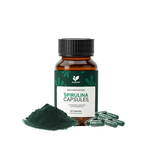 [BRSREGQLCUBRYCA3] Spirulina Capsules | Pure & Natural | Boosts Energy, Immunity & Metabolism | Rich in Protein, Iron & Antioxidants | For Men & Women | 60 Capsules | 500mg each | 100% Natural