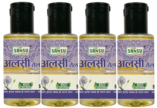 [BRSRAGL6AVYRSFLL] Sansu Alsi Oil (Flax Seed Oil) 100ml, (Pack of 4)