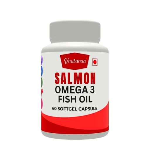 [BRSRGGQPAF5WCDT6] Salmon Omega 3 Fish Oil Capsules, 1000mg, 180mg EPA & 120mg DHA, Triglyceride Form, Heart Brain & Joint Support, 60 Softgel Capsules