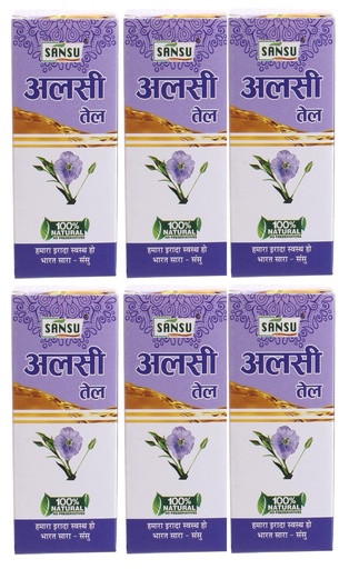 [BRSRAAIKAABGMET3] Sansu Alsi La Tail (Flaxseed Oil) 100ml (Pack of 6) | Ayurvedic & Natural.