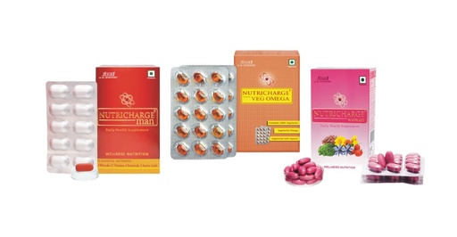 [BRSROFD3PMMGGFAY] Nutricharge Men Women And Vega Omega Combo For All Faimly Member To Maintain Genral Helath