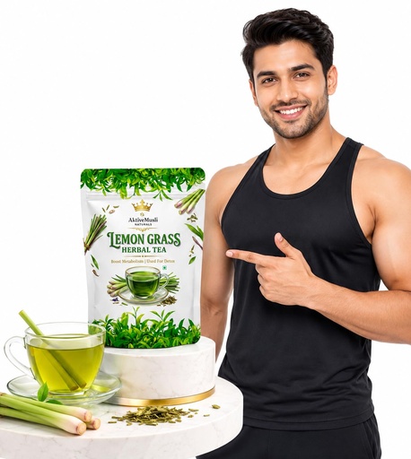 [BRSRY2QRDIMAIFY4] Lemongrass Herbal Green Tea Leaves - 100g | Whole Leaf Tea| 100% Natural Tea