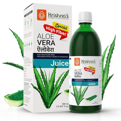 [BRSWGFIHBMNQK2TZ] Krishna's Special Aloe Vera High Fiber Juice - 1 l (Pack of 1) | From Deserts of Rajasthan | Sugar free | Daily Drink | Rejuvenates Skin and Hair