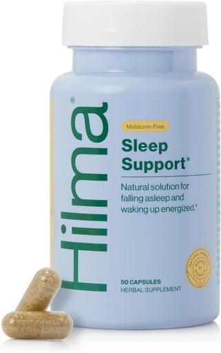 [BRSW2AYBOYMQA2AY] Hilma Sleep Aid Formulert med Magnesium & L-Theanine, naturlige søvnhjelp for voksne å hjelpe deg å falle i søvn og holde deg sove Melatonin-fri, ikke-Drowsy neste dag formel, 50 Vegan Kapsler