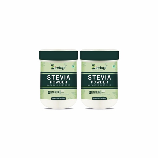 [BRSWGED5DIPR4CDV] Zindagi Stevia Powder | Stevia Plant Based Sweetener | Stevia Zero Calories Sugar Free | Pack Of 2