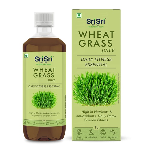 [BRSRMHYYBEMBY3D6] Sri Sri Tattva Wheat Grass Juice - 1L | Rich in Vitamins Minerals & Antioxidants | Wheatgrass Leaf Extract | Daily Wellness Drink | (Pack of 1)