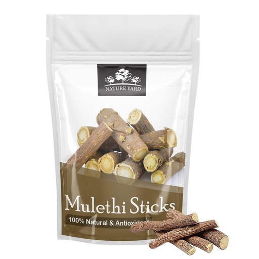 [BRSRMBAOOQFAEEI6] NATURE YARD Mulethi Stick Organic for Eating - 100 Gm - Licorice root/Yastimadhu/Glycyrrhiza glabra Sticks/for Hair Growth and Face -100% Natural & AntiOxidant