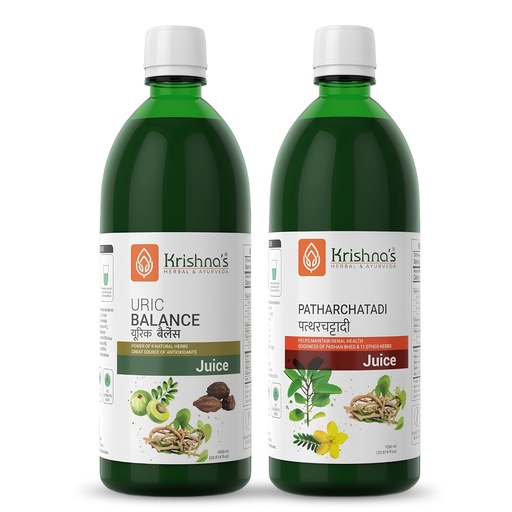 [BRSRYFA3CECA2HIU] Krishna's Uric Balance Juice & Patharchatadi Juice Combo With Goodness of Ayurvedic Herbs for Uric Acid Balance, Kidney & Urinary Wellness, Digestion - 1000 ml Each (Combo Pack of 2)