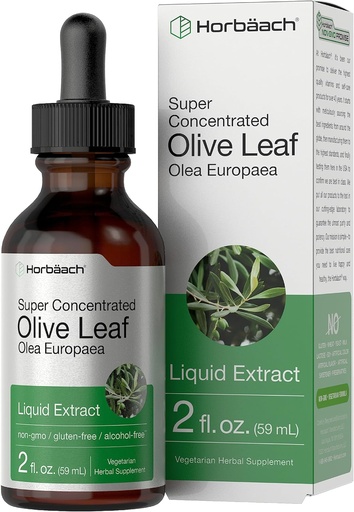 [BRSWGHA2BMMAYYI7] Horbäach Olive Leaf Extraia l'Oz 2 fl oz oz Super força d'alcohol lliure, Vegetarian, No-GMO, Guten Free
