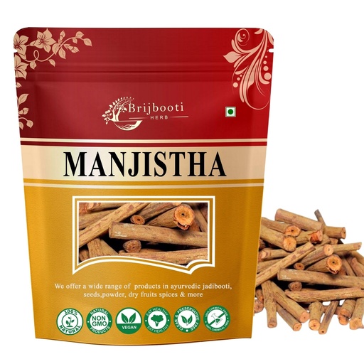 [BRSRA2QDBMGQY3LX] Brijbooti Manjistha Root - 50g | Manjistha Root Sticks | for Eating | Majith, Indian Madder, Manjishtha, Manjishta, Manjishta, Manjista | FSSAI, GMP, ISO Certified