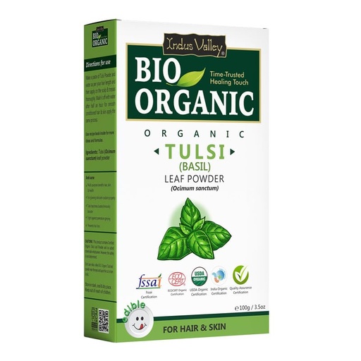 [BRSWKHDQAUFG2FQU] Indus Valley 100% Organic Tulsi Powder | Natural Tulsi Leaf Powder for Face & Skin Care - 100 gm