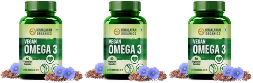 [BRSRY2QNAF5WMHT2] Himalayan Organics Vegan Omega 3-6-9 Supplement | Muscle, Bone, Heart & Skin Support | 90 Veg Capsules (Pack of 3)