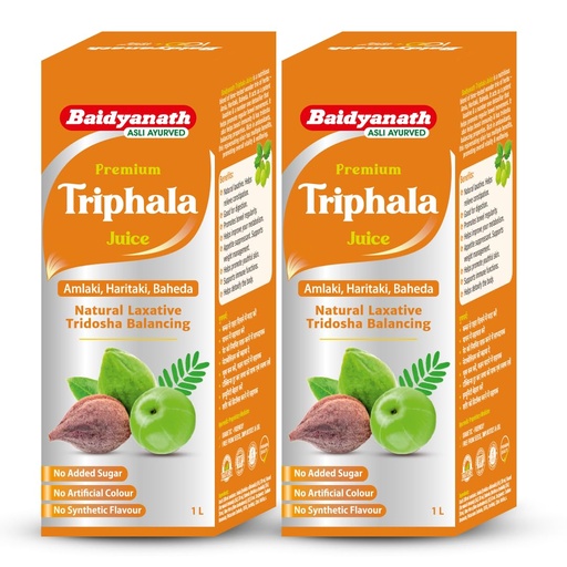 [BRSREZANO4GRSA3Z] Baidyanath Premium Triphala Juice - 1L (Pack of 2) | 100% Ayurvedic Formula | Supports Gut Health & Digestion | Helps with Constipation & Digestive Comfort