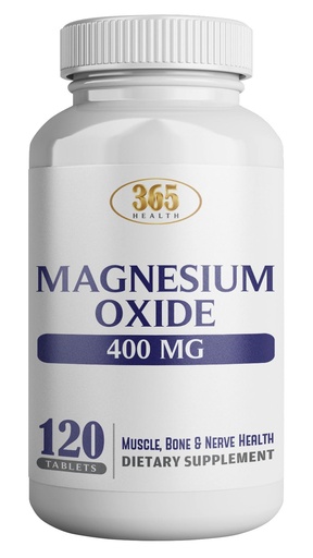 [BRSRAZIYDIMRSETP] Magnesium 400mg [High Potency] Supplement – Magnesium Oxide for Immune Support, Muscle Recovery, Leg Cramps and Relaxation 120 Tablets-USA Made