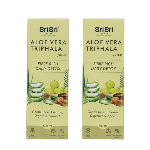 [BRSRAZD7DECAAF35] Sri Sri Tattva Aloe Vera Triphala Juice - 1 Litre | Digestion, Immunity, Liver & Skin Wellness Support | With Aloe Vera, Amla, Haritaki & Vibhitaki; No Added Sugar | (500 ml x Pack of 2)