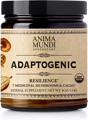 [BRSWGYINCJ6B4G35] Anima Mundi Apothecary Organic Mushroom Supplement - Adaptogenic Mushrooms + Cacao - Uplifting Powder with Organic Lion's Mane, Shiitake, Chaga & More - Add to Coffee, Tea & Smoothies (4oz / 113g)
