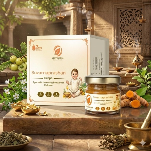 [BRSRYY3YDJYBS3LA] Suvarnaprashan Drops for Kids – Ayurvedic Immunity Booster, Improves Memory & Growth – 30 mL