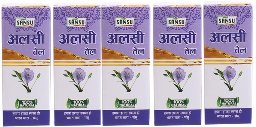 [BRSRAALQOIPBYALO] Sansu Flaxseed Oil 50ml (Pack of 5) | 100% Pure & Natural.
