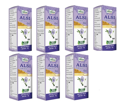 [BRSRAALRDMORYELB] Sansu Alsi Oil (Flaxseed Ka Oil) || 50ml (Pack of 7) || Ayurvedic.