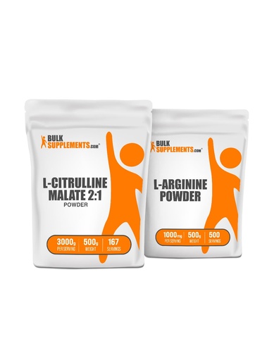 [BRSRAYIYCB5BSA3U] BulkSupplements Citrulline Malate 2:1 500g + L-Arginine 500g Bundle