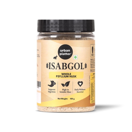 [BRSRYZQ7CF7RUELD] Urban Platter Isabgol, 150g (Whole Psyllium Husk, Rich in Dietary Fiber, Supports Digestive Health, Nature's Soluble Fiber)