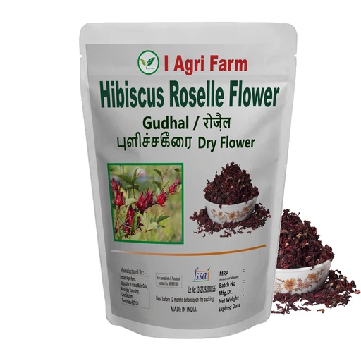 [BRSRAFQKBZ7AOHLB] Iagrifarm Hibiscus Roselle Flower Dry - 250 g/Gudhal/Sorrel/Pulicha Keerai/Gongura Dried Flower
