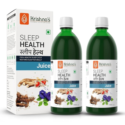 [BRSREYADOIPGEET7] Krishna's Sleep Health Juice 1000 ml | For healthy sleep cycle | Restores sleep Naturally | Manage anxiety & stress - (Pack of 2)