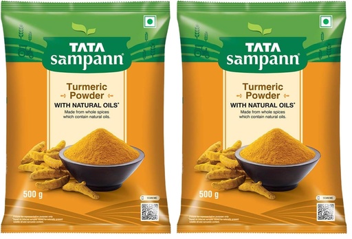 [BRSRYZY3OQBQICLA] Tata Sampann Turmeric Powder With Natural Oils, 500g, Haldi Powder (Pack of 2)