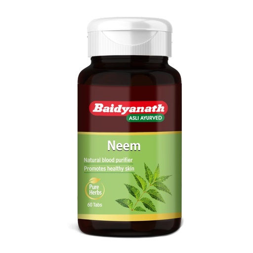 [BRSREEIBAF4GY3L4] Baidyanath Neem - 60 Tablets | Ayurvedic Neem Extract Supplement | Supports Skin Health, Liver Function & Daily Detox |