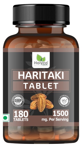 [BRSW2CQBDN6GGGTH] Haritaki Tablet -180 Tablets | Known as Harde, Harad, Kadukkai, Himaj tablets | Natural, No Additives and Preservatives
