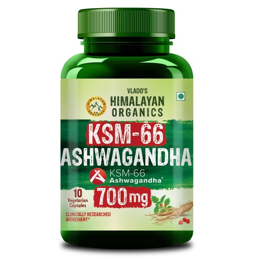 [BRSRGZA5O55GG3D2] Vlado's Himalayan Organics Ashwagandha KSM66 500mg - 10 Tablet I Ashwagandha KSM66 Capsules for Men & Women | Clinically Proven I 5% Withanolides for Max Results - 100% Pure Root Extract | Stress Relief, Energy & Recovery Support