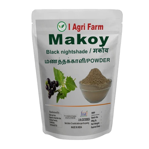 [BRSRO2YFCECGAHY7] Iagrifarm Makoy Powder - 250 gram - Black Night Shade/Manathakalli/Wonder Berry Powder