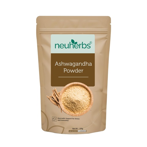[BRSRMFDQBF7R4DY6] Neuherbs Ashwagandha Powder - 100 Gm | Ayurvedic Support for Stress Relief, Mental Calmness & Anxiety Issues | Support Strength & Energy | Certified