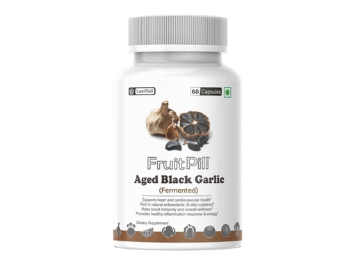 [BRSRGYY7OJ4AAALF] (LeeWell) Fermented Aged Black Garlic Supplement | S-Allylcysteine (SAC) Supplements, Antioxidant-Rich , Supports blood flow, Heart, Cholesterol Balance, Recovery, Cardiovascular Health - 60 Capsules