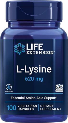 [BRSRAYYYCMJQYFLV] Life Extension NAC 600mg Antioxidant Immune Support &amp; L-Lysine 620mg for Healthy Stress Response 100 Capsules Bundle