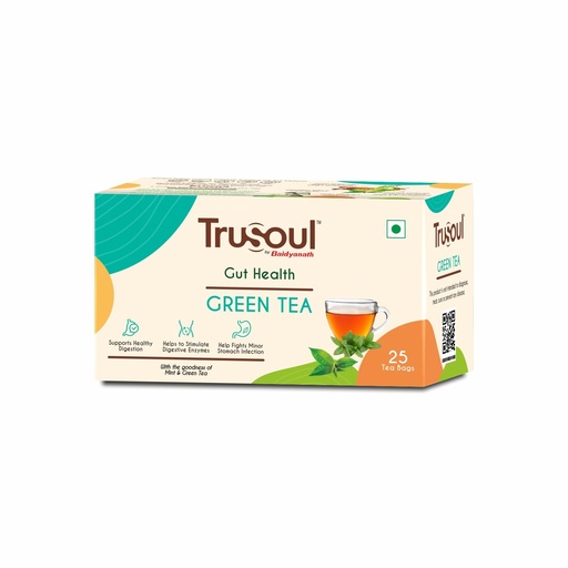 [BRSROFQ2AF7GKYLA] Baidyanath Green Tea for Natural Herbal Gut Health, Blended With Mint,Enriched With Antioxidants, Promotes Healthy Digestive System, Nourishing Herbal Kadha (25 bags) 38 gm